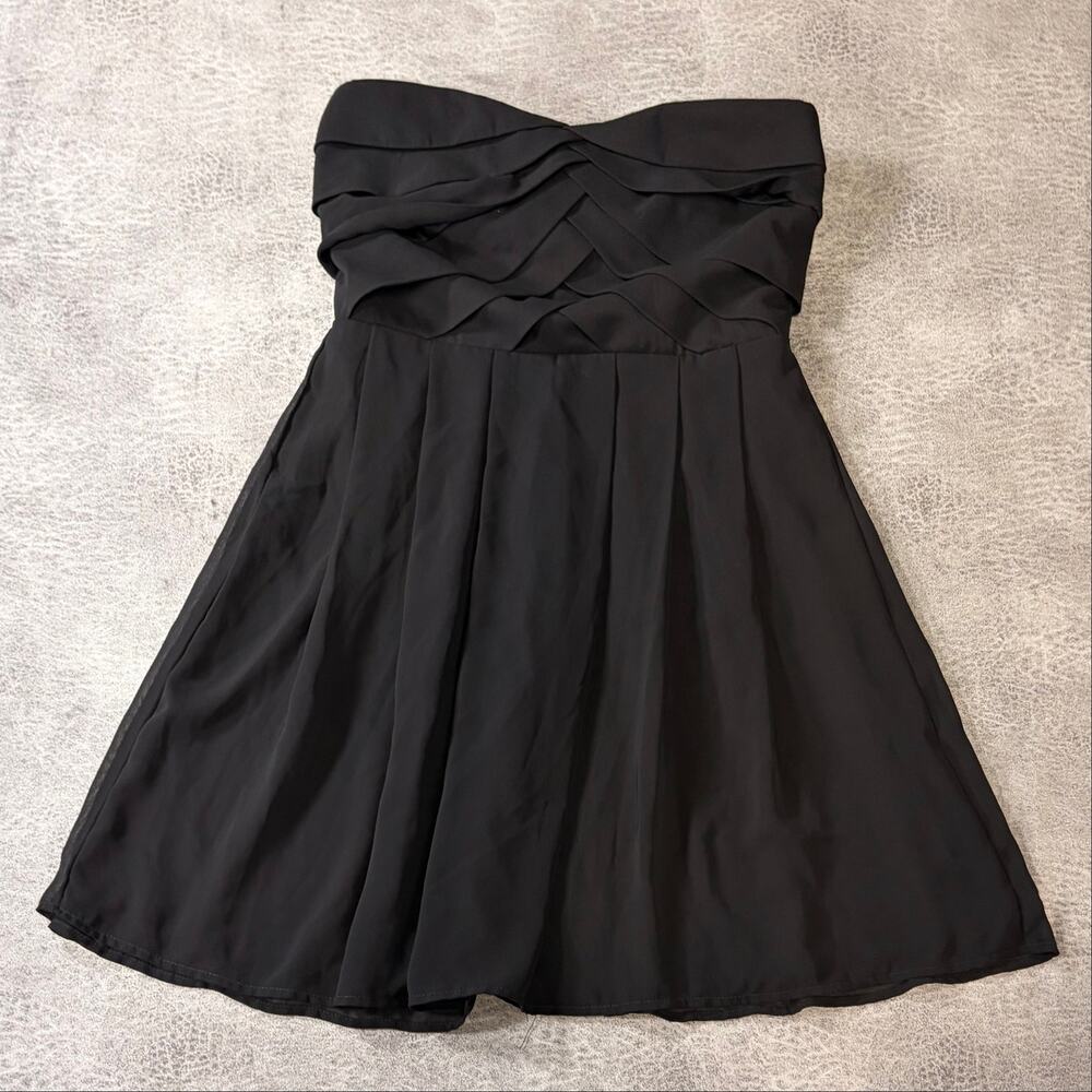 Y2k Trixxi Black Strapless Pleated Dress